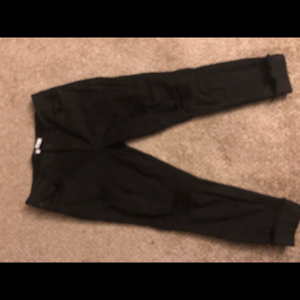 Black ripped ankle cropped jeans